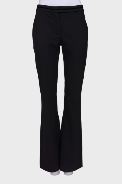 Flared trousers with velor at the waist