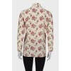 Silk blouse in floral print