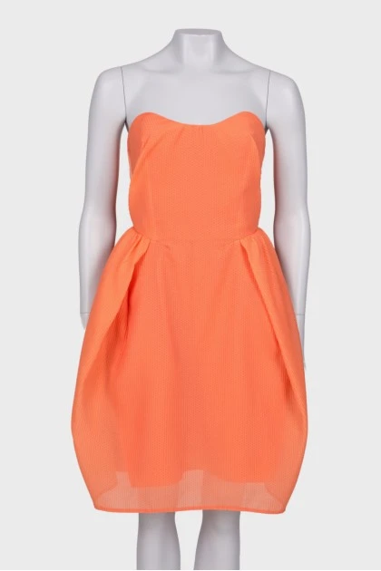 Bright-orange off shoulder dress