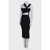 Bodycon dress with a cutout at the waist