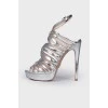 Silver leather sandals