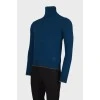 Men's wool sweater with zip