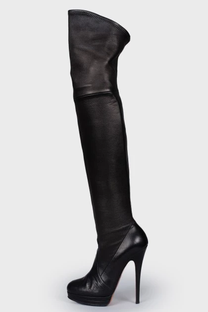 Leather over the knee boots
