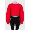 Red sweatshirt with back zip