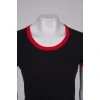 Black T-shirt with red inserts
