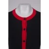 Black cardigan with red inserts