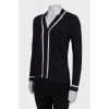 Navy blue cardigan with front pockets