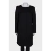 Wool coat with hem patches