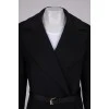 Wool coat with leather belt