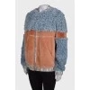 Combined bomber jacket with fur