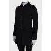 Cropped black wool coat