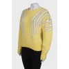Yellow printed sweater