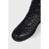 Rockstud Spike leather boots