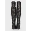 Leather boots with side zipper