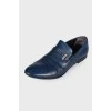 Men's leather blue shoes