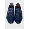 Men's leather blue shoes