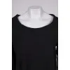 Black Crew Neck Loose Blouse with Tag
