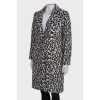 Coat in black and white leopard print