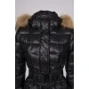 Black down jacket with tag belt