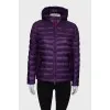 Purple padded jacket with tag
