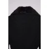 Black jacket with fur inserts