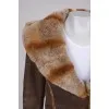 Brown sheepskin coat with a fur collar