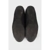 Leather ballerinas with textile insert