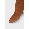 Suede high brown boots