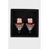 Clip-on earrings Hydrangea & Butterfly Drop