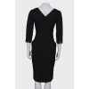 Woolen dress with a cutout on the chest