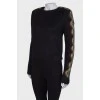 Black mohair sweater with tag