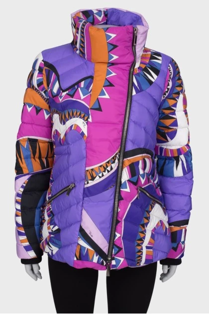 Combined color padded jacket