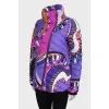 Combined color padded jacket