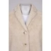 Buttoned milky fur coat