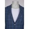Checked wool jacket for men