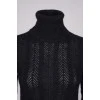 Sheer high neck sweater with tag