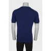 Men's blue plaid T-shirt