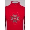 Red sweater with rhinestones on the front
