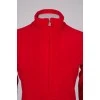 Red sweater with a zipper at the collar