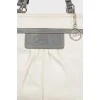 White leather bag with gray inserts