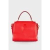 Red leather trapeze bag