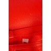 Red leather semi-circular bag