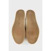 Men's white leather moccasins