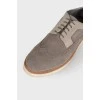 Men's gray brogues with white soles