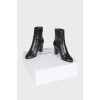 Claude black leather ankle boots