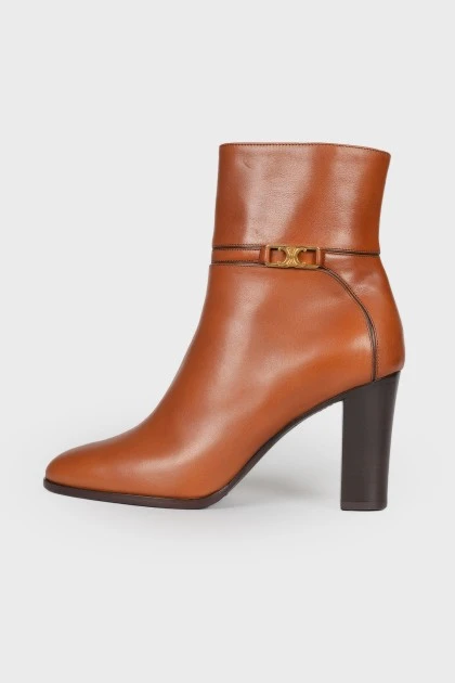 Claude brown leather ankle boots