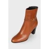Claude brown leather ankle boots