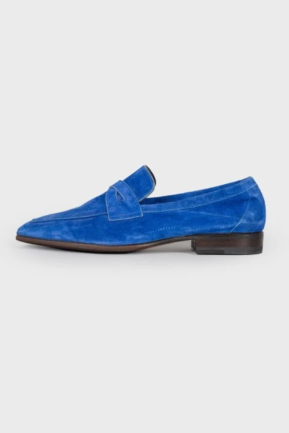 Men's square toecap suede shoes