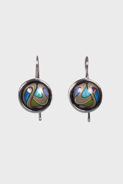 Earrings with multicolor print