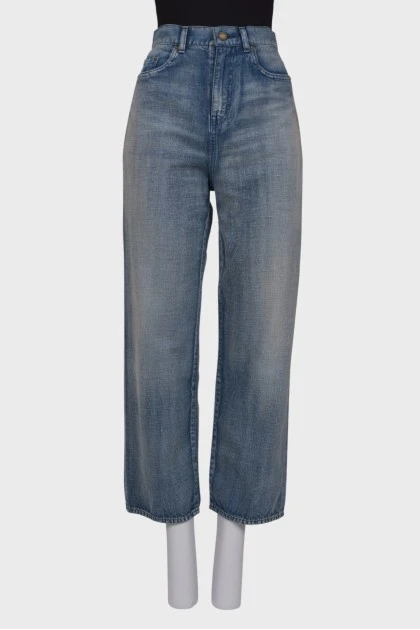 Blue palazzo jeans with tag